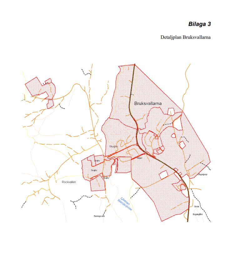 Detaljplanskarta över Bruksvallarna