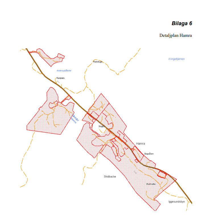 Detaljplanskarta över Hamra