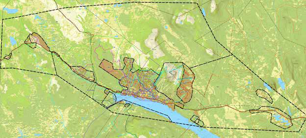 Bild av den fördjupade översiktsplanen i Lofsdalen och Glöte området. 