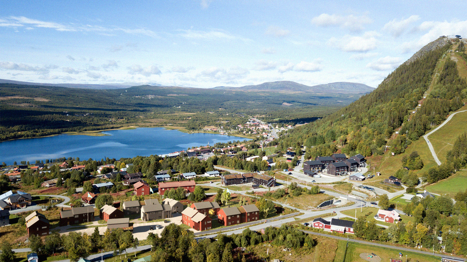 Drönarbild över Funäsdalen.